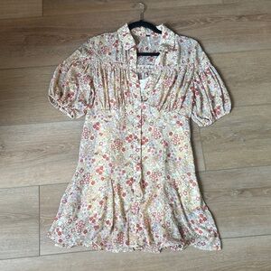 Free People Floral Dress - Red, Yellow, Cream